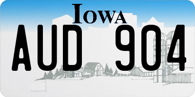 IA license plate AUD904