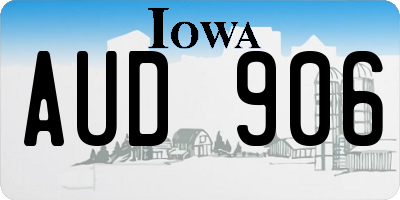 IA license plate AUD906