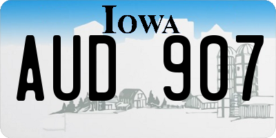 IA license plate AUD907