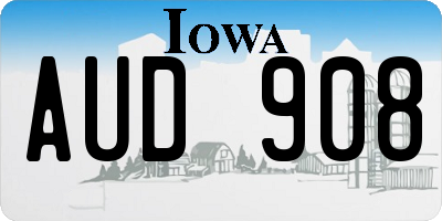 IA license plate AUD908