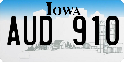 IA license plate AUD910