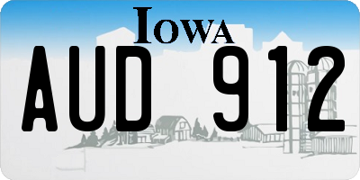 IA license plate AUD912
