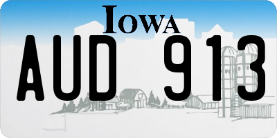 IA license plate AUD913