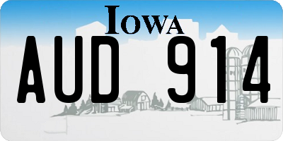 IA license plate AUD914