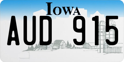 IA license plate AUD915