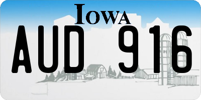 IA license plate AUD916