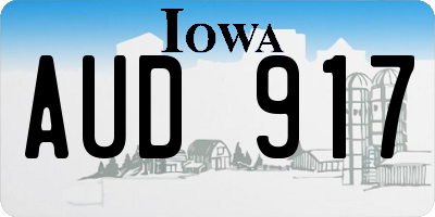IA license plate AUD917