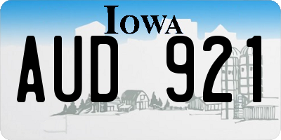 IA license plate AUD921