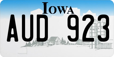 IA license plate AUD923