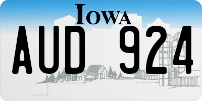 IA license plate AUD924