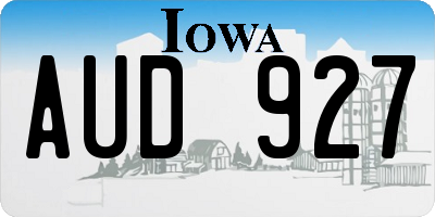IA license plate AUD927