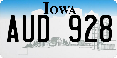 IA license plate AUD928