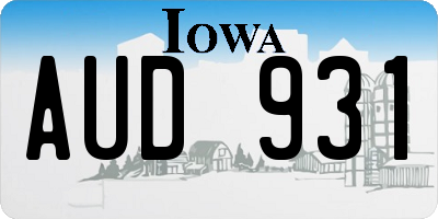 IA license plate AUD931