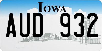 IA license plate AUD932