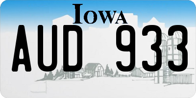 IA license plate AUD933