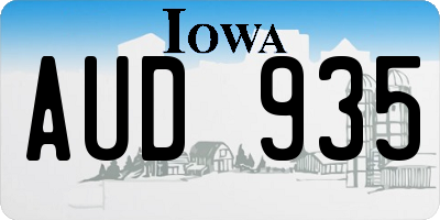 IA license plate AUD935