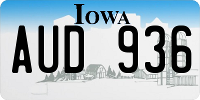 IA license plate AUD936