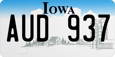 IA license plate AUD937
