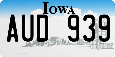 IA license plate AUD939