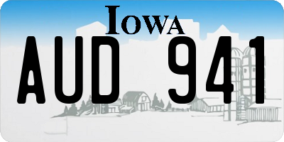 IA license plate AUD941