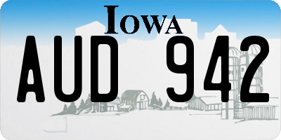 IA license plate AUD942