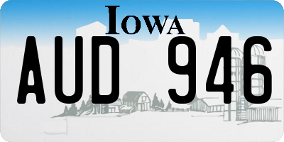 IA license plate AUD946