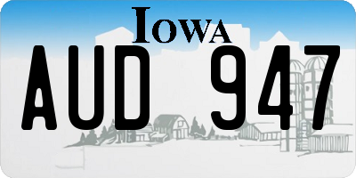 IA license plate AUD947