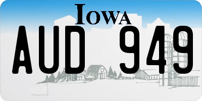 IA license plate AUD949