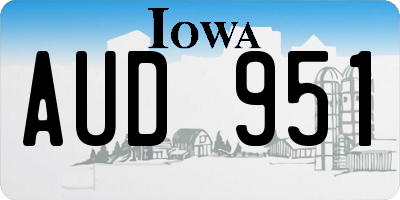 IA license plate AUD951