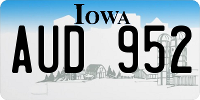 IA license plate AUD952