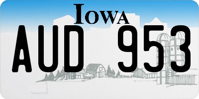 IA license plate AUD953