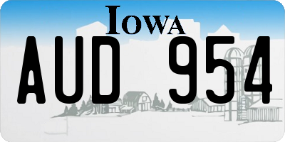 IA license plate AUD954