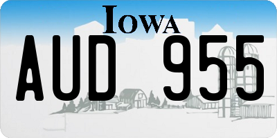 IA license plate AUD955