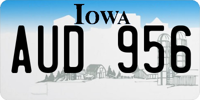 IA license plate AUD956