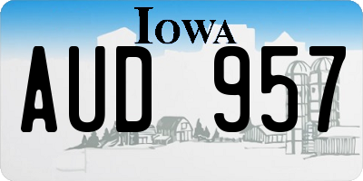 IA license plate AUD957