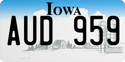IA license plate AUD959
