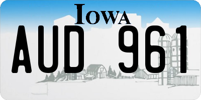IA license plate AUD961