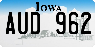 IA license plate AUD962