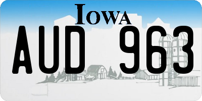 IA license plate AUD963