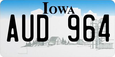 IA license plate AUD964