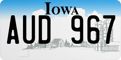 IA license plate AUD967