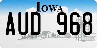 IA license plate AUD968