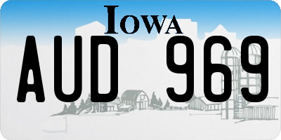 IA license plate AUD969