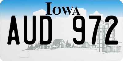 IA license plate AUD972