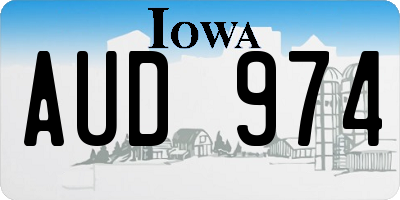 IA license plate AUD974