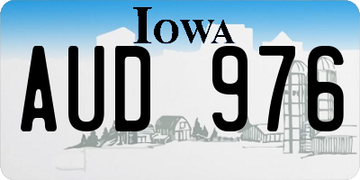 IA license plate AUD976