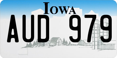 IA license plate AUD979