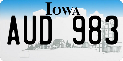 IA license plate AUD983