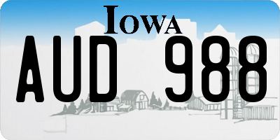 IA license plate AUD988