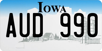 IA license plate AUD990